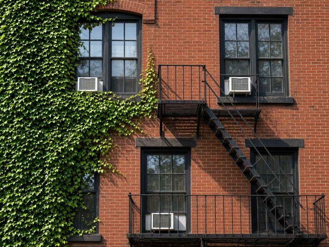 Brick New York walk-up with a fire escape